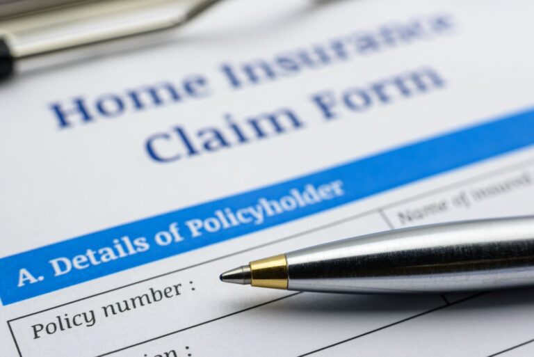 Home Insurance claim form begin filled out