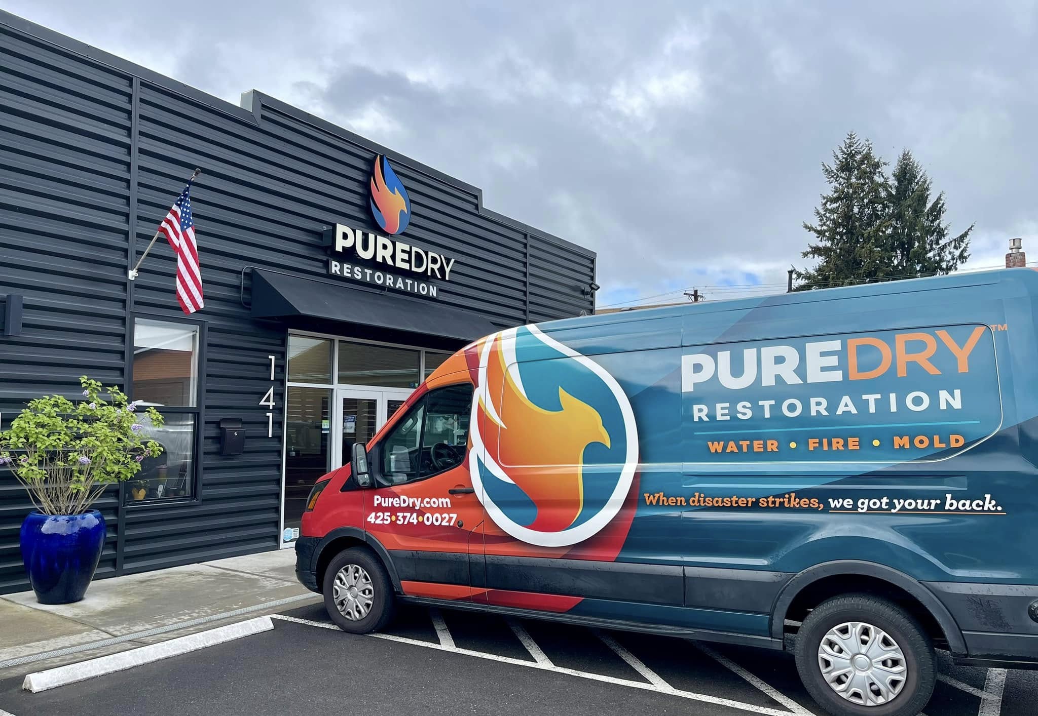 exterior photo of PureDry Restoration office building